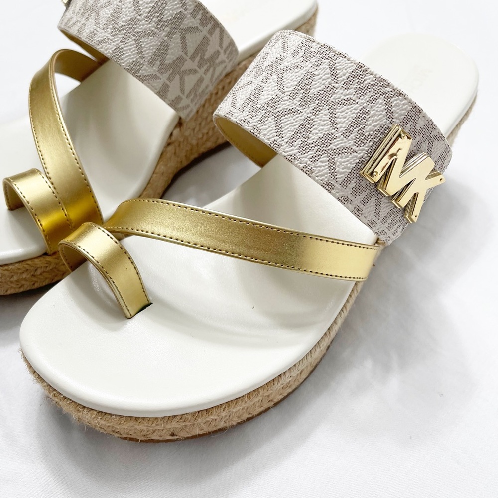 Women Michael Kors Sidney Mid Wedge Slip On Sandal - Picture 3 of 11